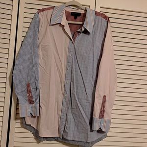 Lane Bryant color block button-up